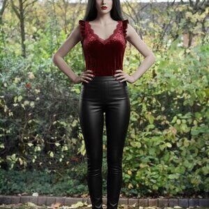 Elegant Velvet tank lace romantic goth vamp Victorian inspired